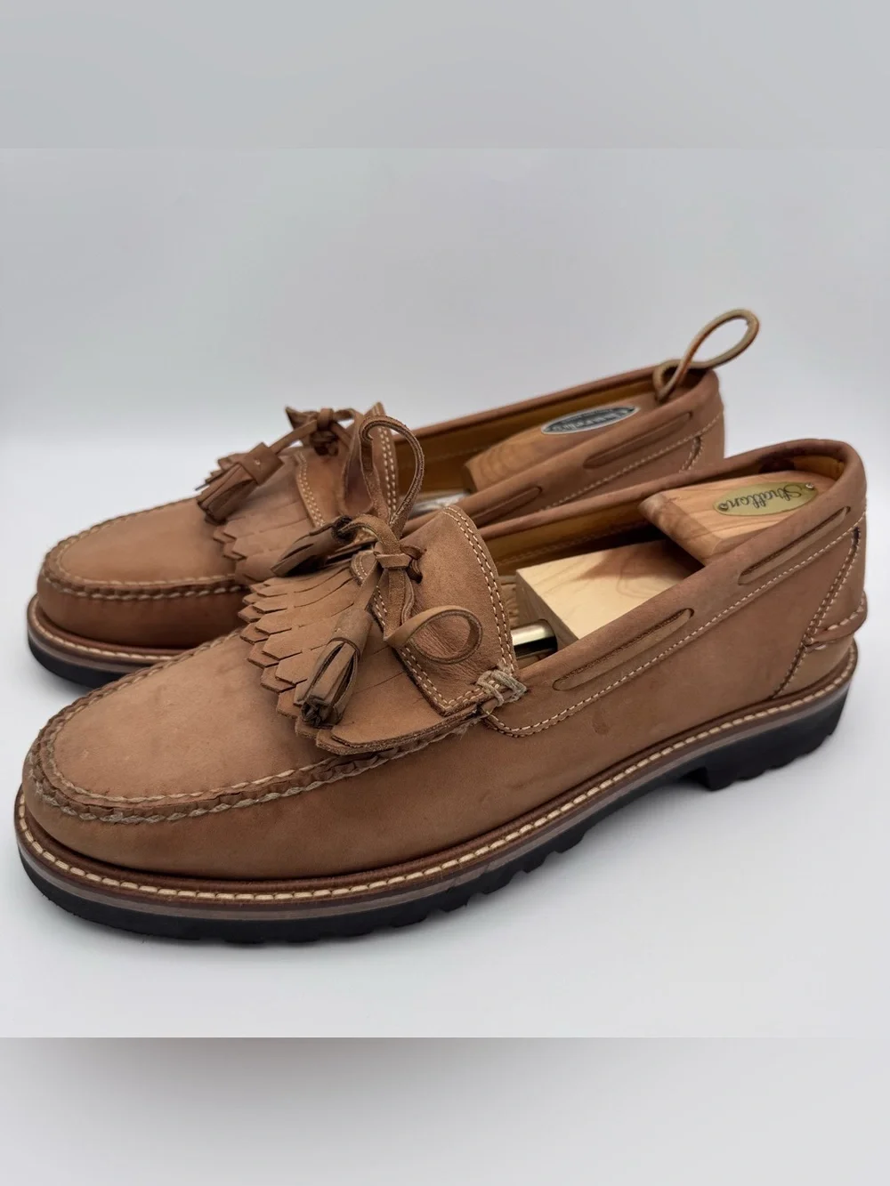 Orvis Brown Leather Kiltie Tassel Loafers Men Size 10 Slip On Dress Shoes EUC